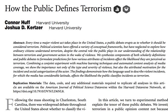 How the Public Defines Terrorism