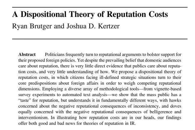 Reputation Costs