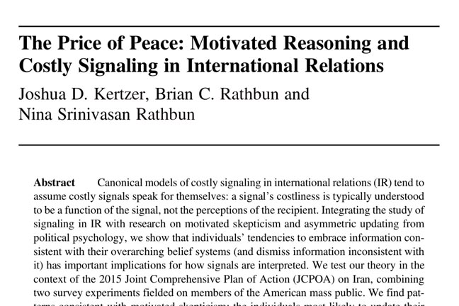 The Price of Peace