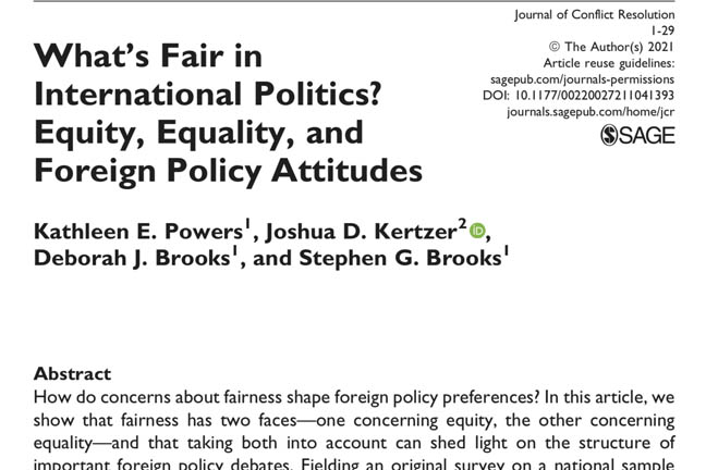 What's Fair in International Politics?